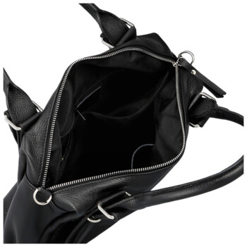 Dámská kožená kabelka na rameno černá - Delami Vera Pelle Tirza