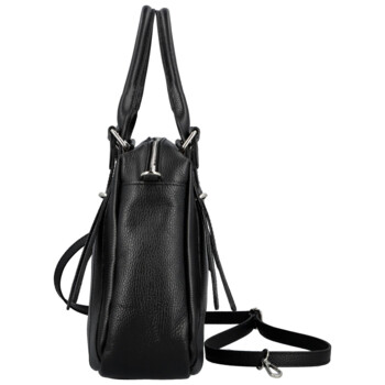 Dámská kožená kabelka na rameno černá - Delami Vera Pelle Tirza