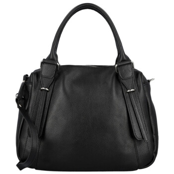 Dámská kožená kabelka na rameno černá - Delami Vera Pelle Tirza