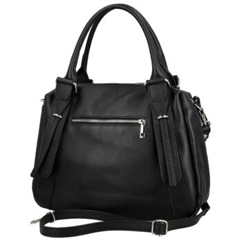 Dámská kožená kabelka na rameno černá - Delami Vera Pelle Tirza