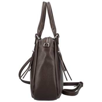 Dámská kožená kabelka na rameno tmavě hnědá - Delami Vera Pelle Tirza