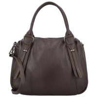 Dámská kožená kabelka na rameno tmavě hnědá - Delami Vera Pelle Tirza
