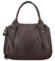 Dámská kožená kabelka na rameno tmavě hnědá - Delami Vera Pelle Tirza