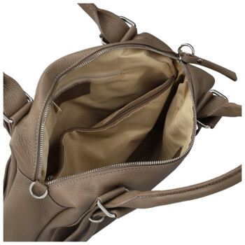 Dámská kožená kabelka na rameno taupe - Delami Vera Pelle Tirza