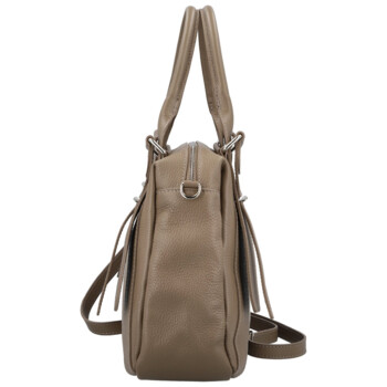 Dámská kožená kabelka na rameno taupe - Delami Vera Pelle Tirza