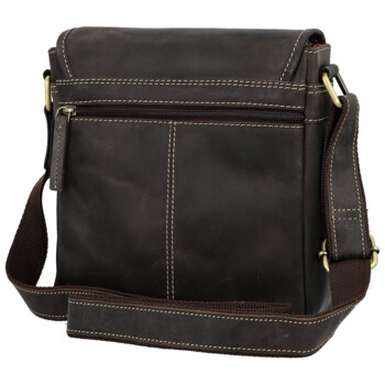 Pánská kožená crossbody taška hnědá - Sendi Design Alain