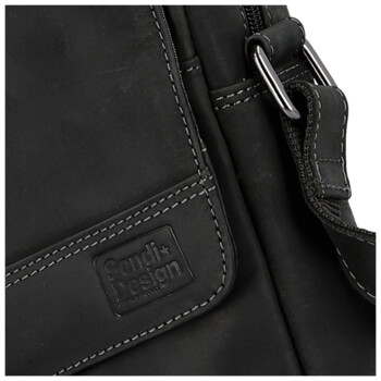 Pánská kožená crossbody taška černá - Sendi Design Dean
