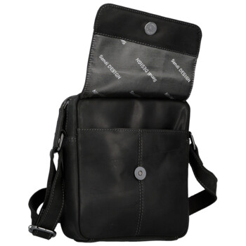 Pánská kožená crossbody taška černá - Sendi Design Dean