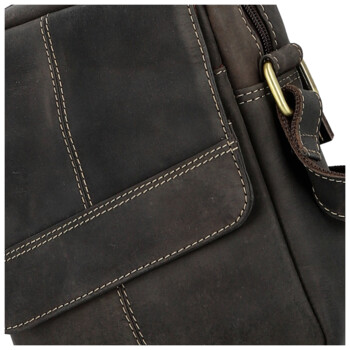 Pánská kožená crossbody taška hnědá - Sendi Design Dean