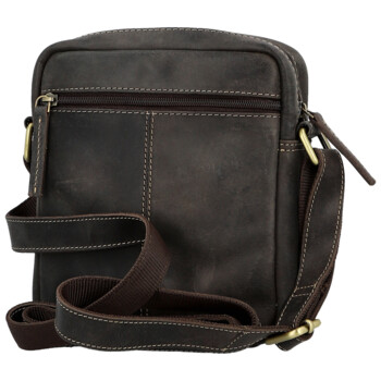 Pánská kožená crossbody taška hnědá - Sendi Design Dean