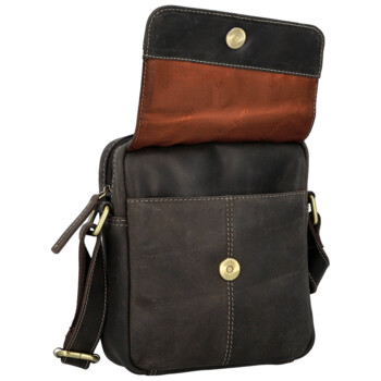 Pánská kožená crossbody taška hnědá - Sendi Design Dean