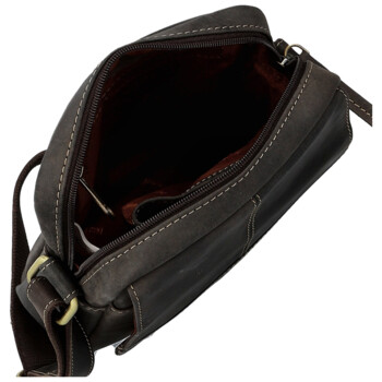 Pánská kožená crossbody taška hnědá - Sendi Design Dean