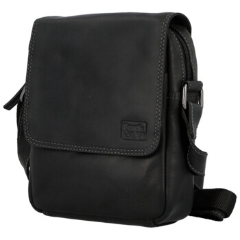 Pánská kožená crossbody taška černá - Sendi Design Fidlo