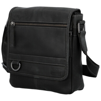 Pánská kožená crossbody taška černá - Sendi Design Alain