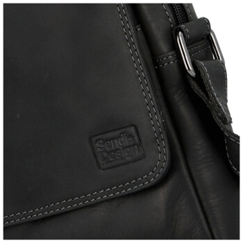 Pánská kožená crossbody taška černá - Sendi Design Fidlo