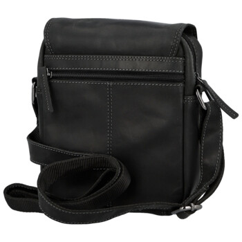 Pánská kožená crossbody taška černá - Sendi Design Fidlo