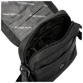 Pánská kožená crossbody taška černá - Sendi Design Fidlo