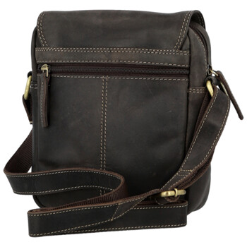 Pánská kožená crossbody taška hnědá - Sendi Design Fidlo