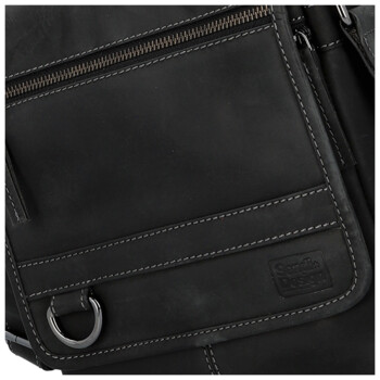 Pánská kožená crossbody taška černá - Sendi Design Alain