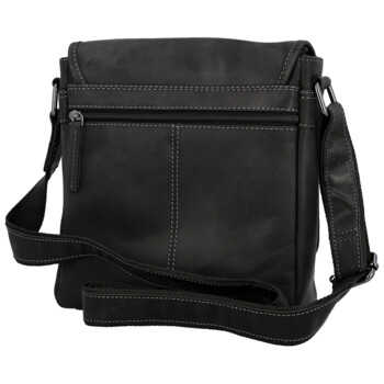 Pánská kožená crossbody taška černá - Sendi Design Alain