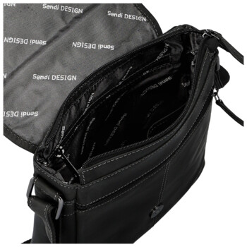 Pánská kožená crossbody taška černá - Sendi Design Alain