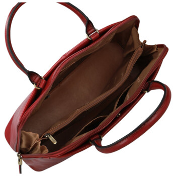 Dámská kožená kabelka do ruky vínová - Katana Arifa