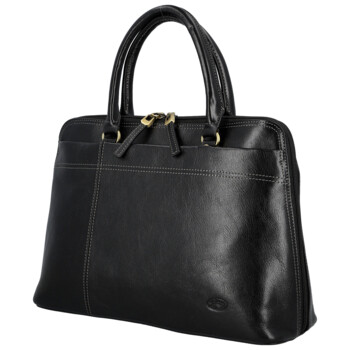 Dámská kožená kabelka do ruky černá - Katana Arifa