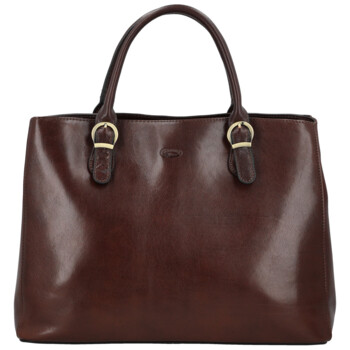 Dámská kožená kabelka do ruky tmavě hnědá - Katana Siara