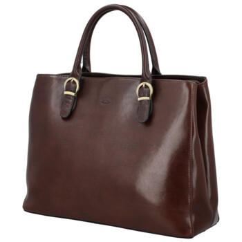 Dámská kožená kabelka do ruky tmavě hnědá - Katana Siara