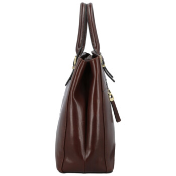 Dámská kožená kabelka do ruky tmavě hnědá - Katana Siara