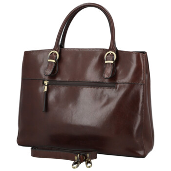 Dámská kožená kabelka do ruky tmavě hnědá - Katana Siara