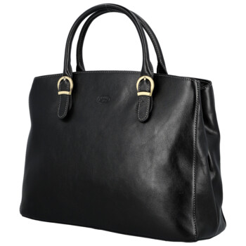 Dámská kožená kabelka do ruky černá - Katana Siara