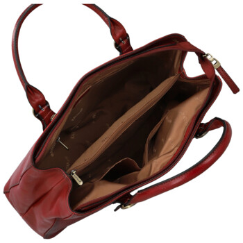 Dámská kožená kabelka do ruky vínová - Katana Siara