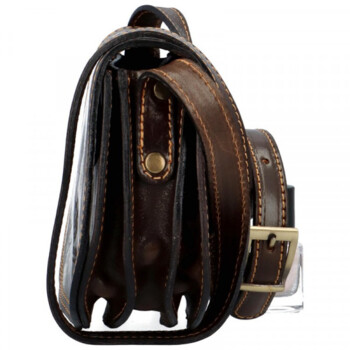 Dámská kožená crossbody tmavě hnědá - Delami Belinda