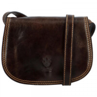 Dámská kožená crossbody tmavě hnědá - Delami Belinda