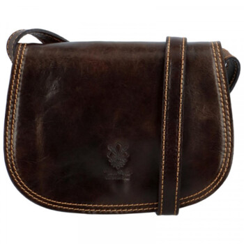Dámská kožená crossbody tmavě hnědá - Delami Belinda