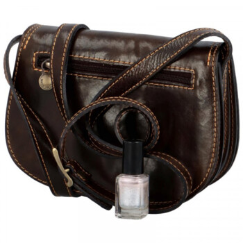 Dámská kožená crossbody tmavě hnědá - Delami Belinda