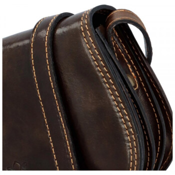 Dámská kožená crossbody tmavě hnědá - Delami Belinda