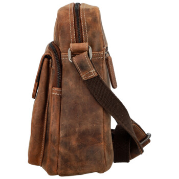 Pánská kožená crossbody taška hnědá - Bellugio Kalei