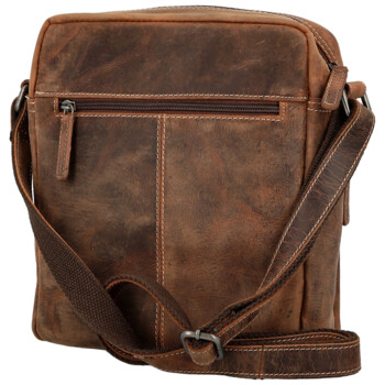 Pánská kožená crossbody taška hnědá - Bellugio Kalei