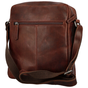 Pánská kožená crossbody taška tmavě hnědá - Bellugio Kalei