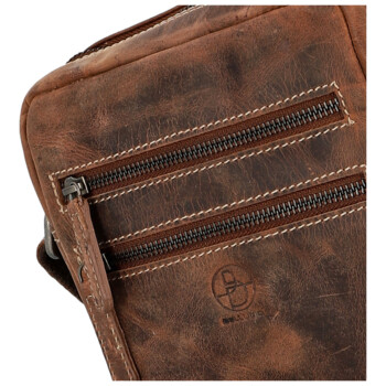 Pánska kožená crossbody taška hnedá - Bellugio Tiber