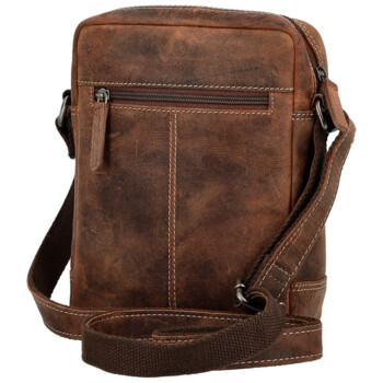 Pánska kožená crossbody taška hnedá - Bellugio Tiber