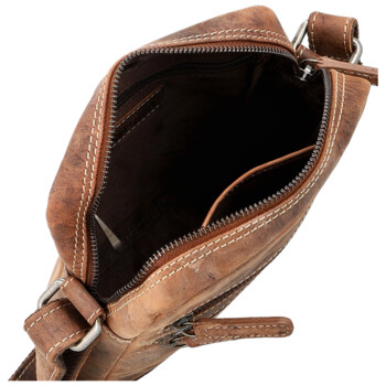 Pánska kožená crossbody taška hnedá - Bellugio Tiber