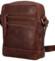 Pánská kožená crossbody taška tmavě hnědá - Bellugio Tiber