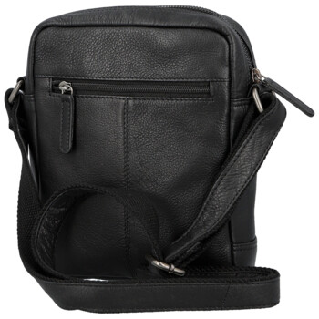 Pánská kožená crossbody taška černá - Bellugio Tiber