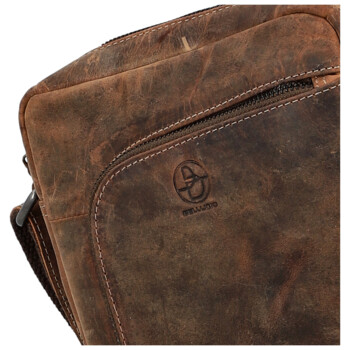 Pánská kožená crossbody taška hnědá - Bellugio Seth