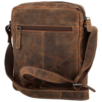 Pánská kožená crossbody taška hnědá - Bellugio Seth