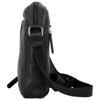 Pánská kožená crossbody taška černá - Bellugio Seth