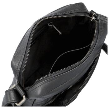 Pánská kožená crossbody taška černá - Bellugio Seth